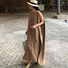 Casual Temperament Summer Women's Dress 2022 Loose Simple Thin Split Fork Oversize Solid Color Round Neck Vest Dress
