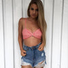 Fashion Casual Women Ladies Summer Tank Tops Vest Sleeveless Plaid Crop Tops Tank Tops Black Red