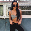 Fashion Casual Women Ladies Summer Tank Tops Vest Sleeveless Plaid Crop Tops Tank Tops Black Red
