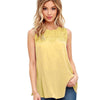 Fashion Chiffon Blouse Women Solid Lace Sleeveless Shirt Blouse Casual Tank Tops Vest Regatas Feminina