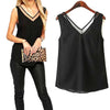 Fashion Chiffon Slim Loose Women Tops V-Neck Sleeveless Vest Shirt Backless Blouse Tops For Woman Girls JL