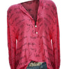 Fashion Chiffon Tops Women Plus Size 5XL V-Neck Button Long Sleeve Letter Blouse Pullover Tops Shirt Vintage Hot shirts 2022