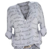 Fashion Chiffon Tops Women Plus Size 5XL V-Neck Button Long Sleeve Letter Blouse Pullover Tops Shirt Vintage Hot shirts 2022