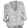 Fashion Chiffon Tops Women Plus Size 5XL V-Neck Button Long Sleeve Letter Blouse Pullover Tops Shirt Vintage Hot shirts 2022