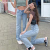 Classic Y2K Baggy Jeans Women High Waist Loose Straight Leg Pants Summer Light Wash Casual Blue Streetwear Mom Trousers