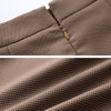 Coffee Blue Plaid Skirt Suits Women Girl Two Piece Set with Sash Casual Female Ladies Double Breasted Blazer Clothes