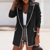 College Style Blazer Coat Autumn Long Sleeve Ladies Casual Suit Jacket Women Elegant Lapel Double-breasted Outwear Tops