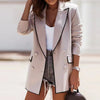 College Style Blazer Coat Autumn Long Sleeve Ladies Casual Suit Jacket Women Elegant Lapel Double-breasted Outwear Tops