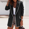 College Style Blazer Coat Autumn Long Sleeve Ladies Casual Suit Jacket Women Elegant Lapel Double-breasted Outwear Tops