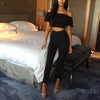 Fashion Crop Top Jumpsuit Pullover Women Pullover Oculos Tracksuit Slash Neck Rompers Sexy Stretch Strapless Bodysuit Flounced