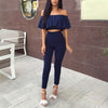 Fashion Crop Top Jumpsuit Pullover Women Pullover Oculos Tracksuit Slash Neck Rompers Sexy Stretch Strapless Bodysuit Flounced