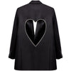 Design Diamond Backless Pierced Black Suit Jacket Women 2023 Spring Heart Shape Rhinestone All-Matching Loose Blazer