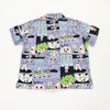 Design Women Summer Blouse Short Sleeve Turn-down Collar Cartoon Pig Graffiti Ladies Loose Shirt Tops