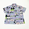 Design Women Summer Blouse Short Sleeve Turn-down Collar Cartoon Pig Graffiti Ladies Loose Shirt Tops