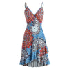 Dresses For Women 2022 Robe Femme Printed Waist Waist Large Swing V Neck Dress Vestidos De Mujer Casual Summer Dress