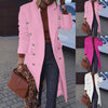 Elegant Blazers Long Coat Single Breasted Pocket Slim Outerwear Autumn Winter Women Solid Casual Lapel Commuter Blazer