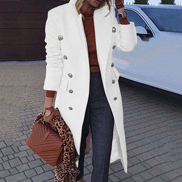 Elegant Blazers Long Coat Single Breasted Pocket Slim Outerwear Autumn Winter Women Solid Casual Lapel Commuter Blazer