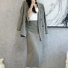 Elegant Casual Women Two Pieces Set Loose Blazer Jackets High Waist Skirts Suit Female Formal Business Outfits Cloth New