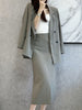Elegant Casual Women Two Pieces Set Loose Blazer Jackets High Waist Skirts Suit Female Formal Business Outfits Cloth New