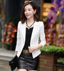 Fashion Elegant Women Blazer Formal Business Ruffles Slim V-neck Jacket Office Lady Work Coat