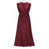 Elegant Women Dress Sleeveless V neck Long Summer Dress Sexy Pleat Party Dress Female Chiffon Maxi Green Dress With Belt