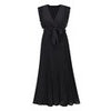 Elegant Women Dress Sleeveless V neck Long Summer Dress Sexy Pleat Party Dress Female Chiffon Maxi Green Dress With Belt