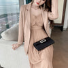 Elegant Women Suit Casual Lady Temperament Casual Solid Simple Notched Neck Cardigan Blazer Jacket Coat Formal Outwear