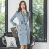 Elegant Women Suit Dress Temperament Retro Blazer Double Breasted Belt Slim Midi Pencil Lady Formal Femme Mujer Vestidos
