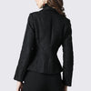 Embroidery Floral Women Blazers Black High Waist Slim Short Suit 2022 Autumn Office Ladies Elegant Work Wear Blazer