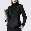 Embroidery Floral Women Blazers Black High Waist Slim Short Suit 2022 Autumn Office Ladies Elegant Work Wear Blazer