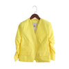 Fashion Female Basic Jacket Blazer Women Suit Cardigan Puff Sleeve Ladies Coat Casual