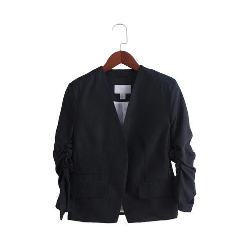 Fashion Female Basic Jacket Blazer Women Suit Cardigan Puff Sleeve Ladies Coat Casual