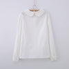 Female Cotton White Blouses Peter Pan Collar Casual Shirt Ladies Tops School Work Blouse Women Plus Size S-XXL T58348