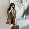 Female Suit Jacket Fake Two Style Women's Spring Autumn Korean Design Sense High Street Casual Loose Blazer Jacket