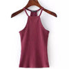 Fashion Fit Sexy Women Tank Tops Casual Camis For Ladies Camisole Summer Sleeveless Cropped Elastic Tops Off Shoulder Tube Knit