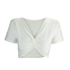 Fashion Fitness Tank Tops For Women Deep V Neck Short Sleeve 2022 Summer Sexy Cropped Fem Camis Cotton Bralette Tops Outwear