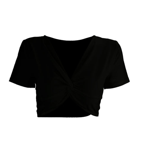 Fashion Fitness Tank Tops For Women Deep V Neck Short Sleeve 2022 Summer Sexy Cropped Fem Camis Cotton Bralette Tops Outwear