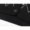 Gothic Style Oversized Black Cardigan Emo Women Sweater Long Sleeve V-neck Harajuku Loose Vintage Knitwear Tops Coat 90s