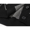 Gothic Style Oversized Black Cardigan Emo Women Sweater Long Sleeve V-neck Harajuku Loose Vintage Knitwear Tops Coat 90s