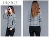 Gray Plaid Suit Female 2022 Autumn Women's Blazer Long Sleeve Single Button Short Spring Slim Lady Suits Outerwear