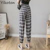 Harajuku Plaid Pants For Women Trousers 2022 Streetwear Woman Harem Pants Autumn Ladies Casual Pants Drawstring Joggers