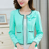 Fashion Hit Color Elegant Women Blazers Round Neck Long Sleeve Formal Jackets S-3XL Casaco Patch Bow Knot Slim Women Blazers