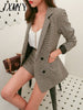 Houndstooth Suit Women's Suit 2023 Spring Elegant Temperament Small Suit Jacket Mid-Length All-Match Plaid Top Pants