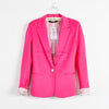 Fashion Jacket Blazer Women Suit Foldable Long Sleeves Lapel Coat Lined With Striped Single Button Vogue Blazers Jackets XS-XLZA
