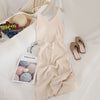 Knitted Women Dresses Elegant Solid Colid  Korean Split Out Sleeveless V-Neck Party Female Dress Vestidos