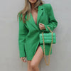 Ladies Blazer Long Sleeve 2023 Autumn Womem Lapel Candy Color Cardigan Jacket Casual Streetwear