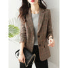 Ladies Casual Blazer Women Grey Jacket Long Sleeve Work Business Office Spring Fall Wear Female Clothes