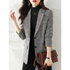 Ladies Casual Blazer Women Grey Jacket Long Sleeve Work Business Office Spring Fall Wear Female Clothes