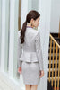 Ladies Grey Blazer Women Business Suits with Skirt and Jacket Sets Work Wear Office Uniform Styles