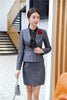 Ladies Grey Blazer Women Business Suits with Skirt and Jacket Sets Work Wear Office Uniform Styles